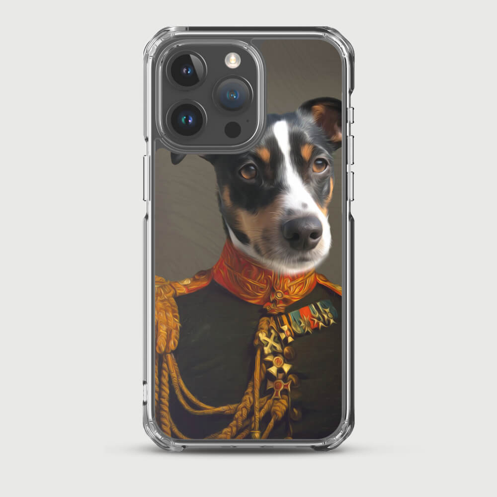 Se Clear Case Cover iPhone - Royal Kæledyrsportræt 36 - iPhone 15 Pro hos Artimals